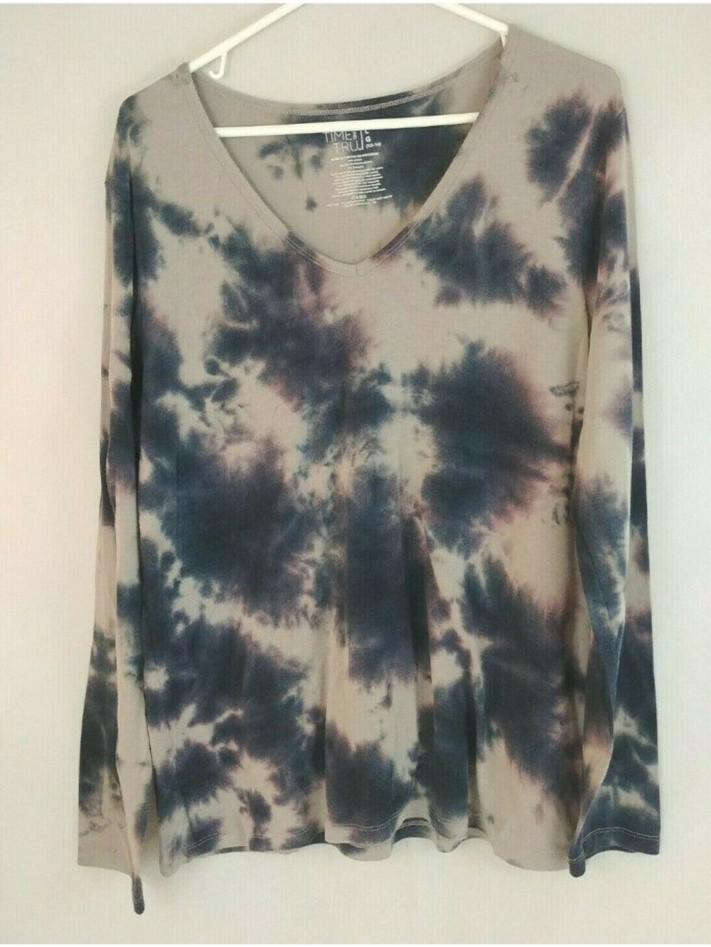 Time And Tru Blue & Purple Long Sleeve Shirt Size Large 12/14